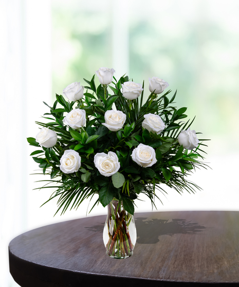 Premium Stem White Roses for Delivery in Baton Rouge, Louisiana by Billy Heroman's