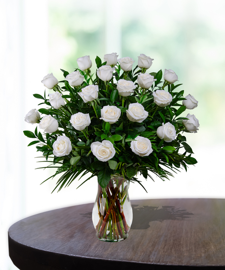 Premium Stem White Roses for Delivery in Baton Rouge, Louisiana by Billy Heroman's