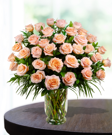 Premium Shimmer (Peach) Roses - up to 5 dozen