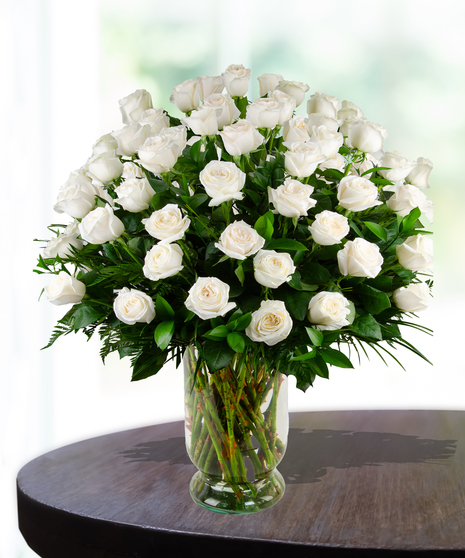 Premium Stem White Roses for Delivery in Baton Rouge, Louisiana by Billy Heroman's