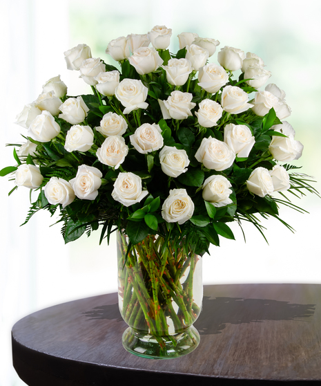 Premium Stem White Roses for Delivery in Baton Rouge, Louisiana by Billy Heroman's