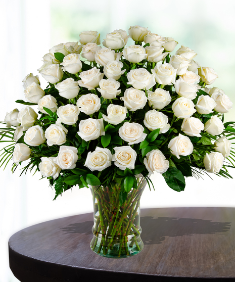 Premium White Roses - up to 5 Dozen